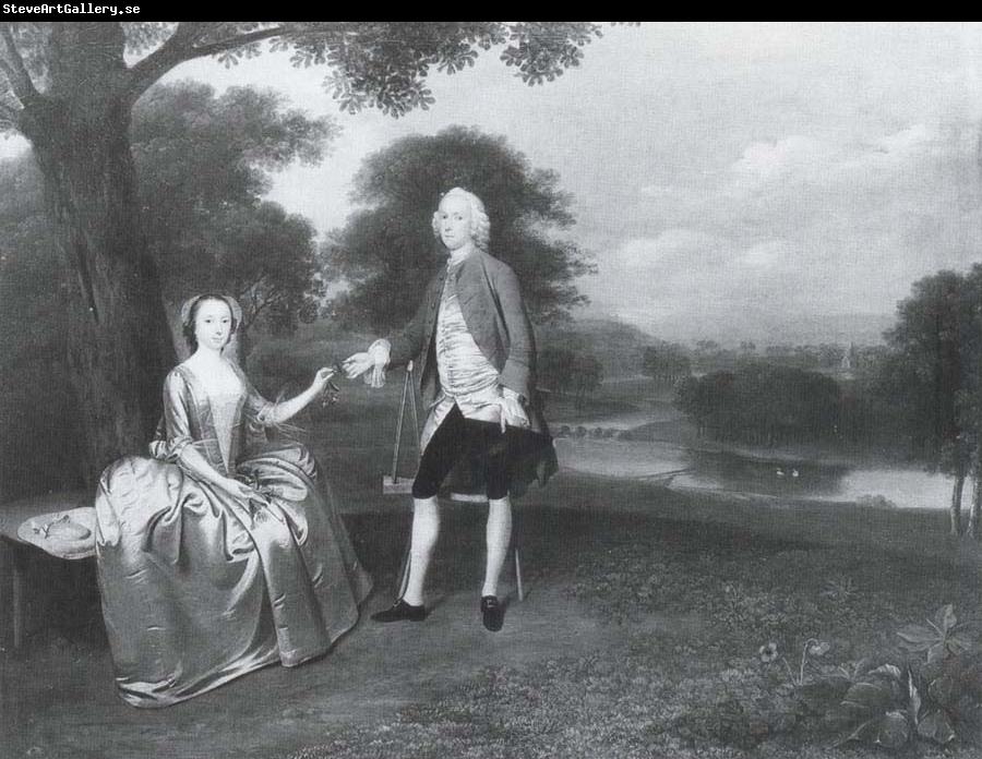 Arthur Devis Gentleman and Lady in a Landscape